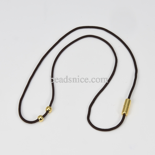 Milan black cotton rope creative stainless steel handmade jewelry bead DIY necklace