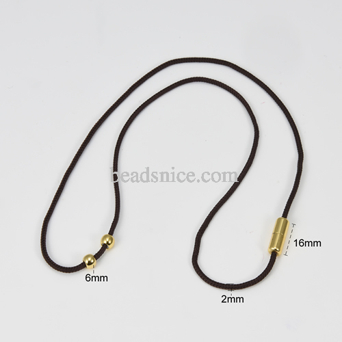 Milan black cotton rope creative stainless steel handmade jewelry bead DIY necklace
