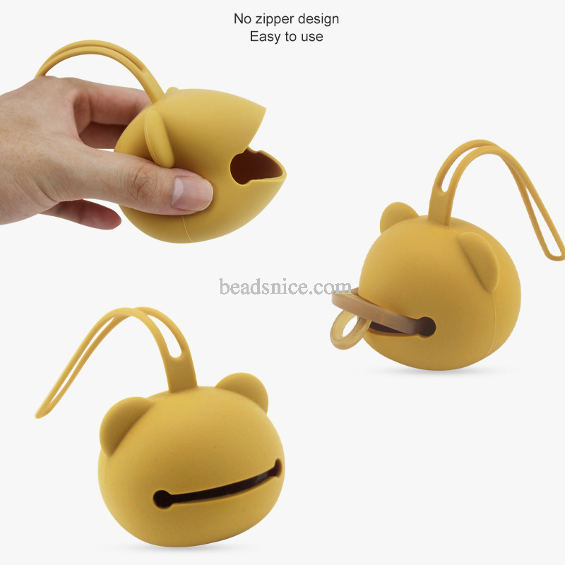 Silicone Round Baby Pacifier Box Baby Lanyard Mommy Bag Silicone Bear Pacifier Storage Box Pacifier Clip Silicone Round Baby Pacifier Box Baby Lanyard Mommy Bag Silicone Bear Pacifier Storage Box Pacifier Clip