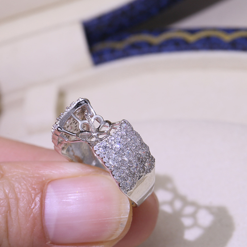 925 sterling silver zircon inlaid pearl ring mount 925 sterling silver zircon inlaid pearl ring mount