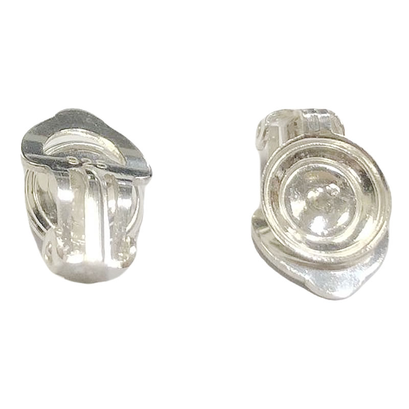 Sterling silver earring clip with pearl base Sterling silver earring clip with pearl base