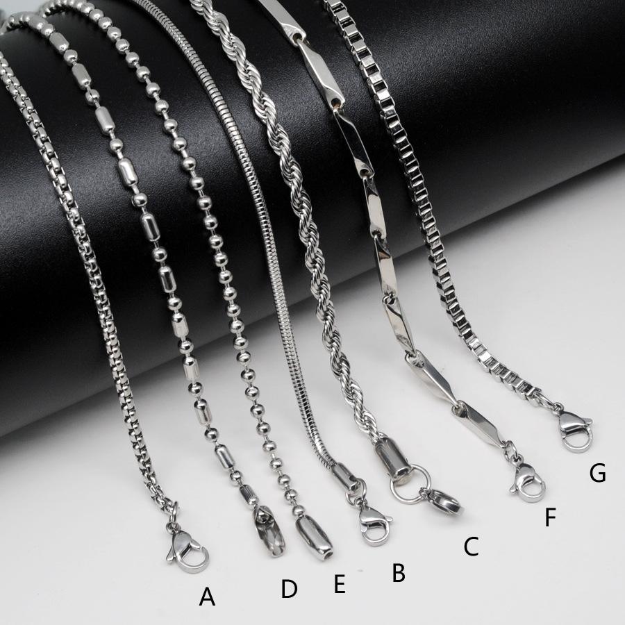 Stainless Steel Silver Multi-Style Blank Necklace Chains Bulk Handmade DIY Jewelry Making Findings Stainless Steel Silver Multi-Style Blank Necklace Chains Bulk Handmade DIY Jewelry Making Findings