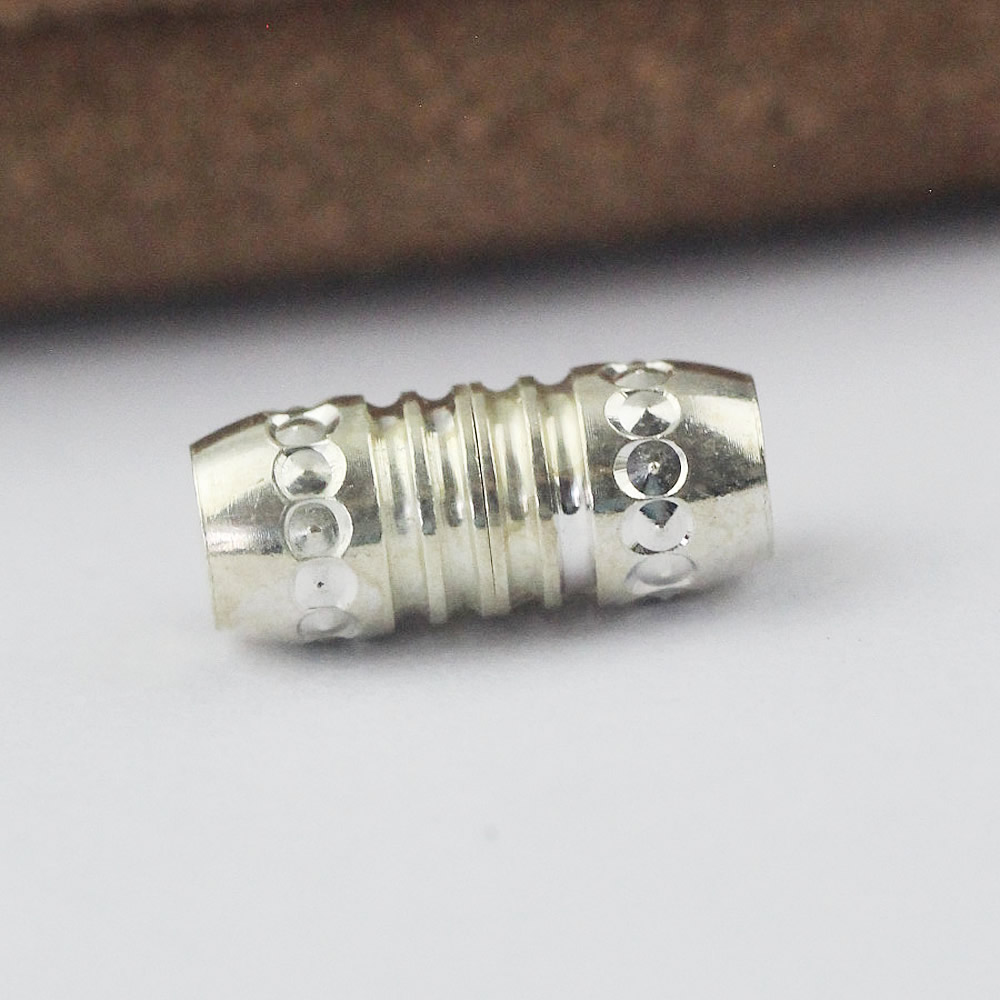 925 Sterling Silver Decorated Tube Toggle Hypoallergenic Cord End Clasp 925 Sterling Silver Decorated Tube Toggle Hypoallergenic Cord End Clasp