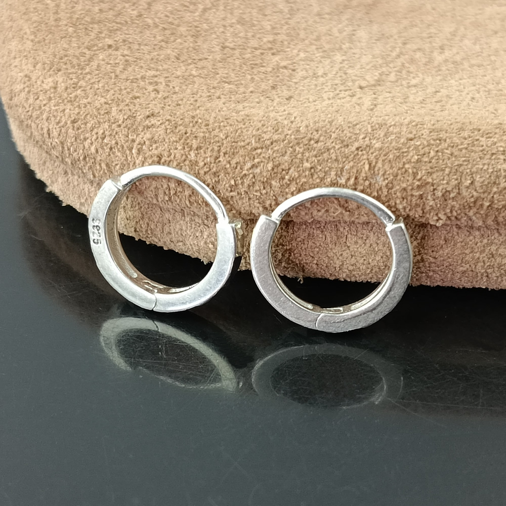Solid Sterling Silver Plain Round Earring Hoop For DIY Jewelry Assembly Solid Sterling Silver Plain Round Earring Hoop For DIY Jewelry Assembly