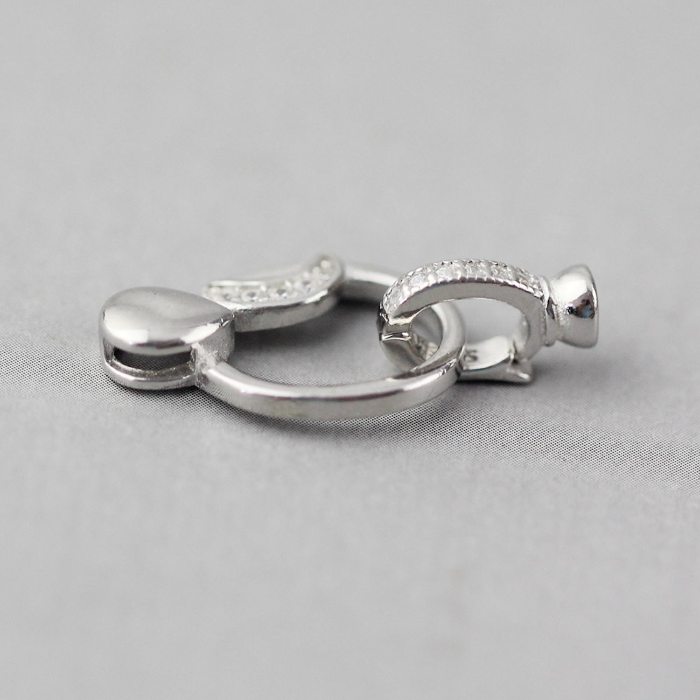 Sterling Silver Fold Over Spring Clasp Lab Verified Round Necklace Fastener Sterling Silver Fold Over Spring Clasp Lab Verified Round Necklace Fastener