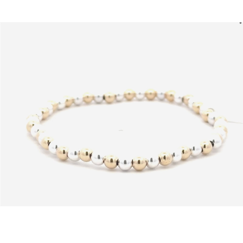 Half Gold filled beads and half sterling silver beads bracelet Half Gold filled beads and half sterling silver beads bracelet