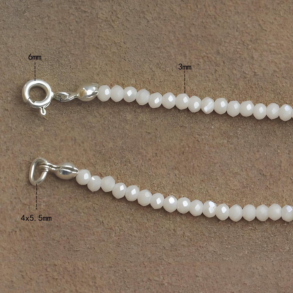 Stainless Steel Shiny White Flat Crystal Beaded Choker Handmade Gifts Daily Wear Delicate Jewelry Findings Stainless Steel Shiny White Flat Crystal Beaded Choker Handmade Gifts Daily Wear Delicate Jewelry Findings