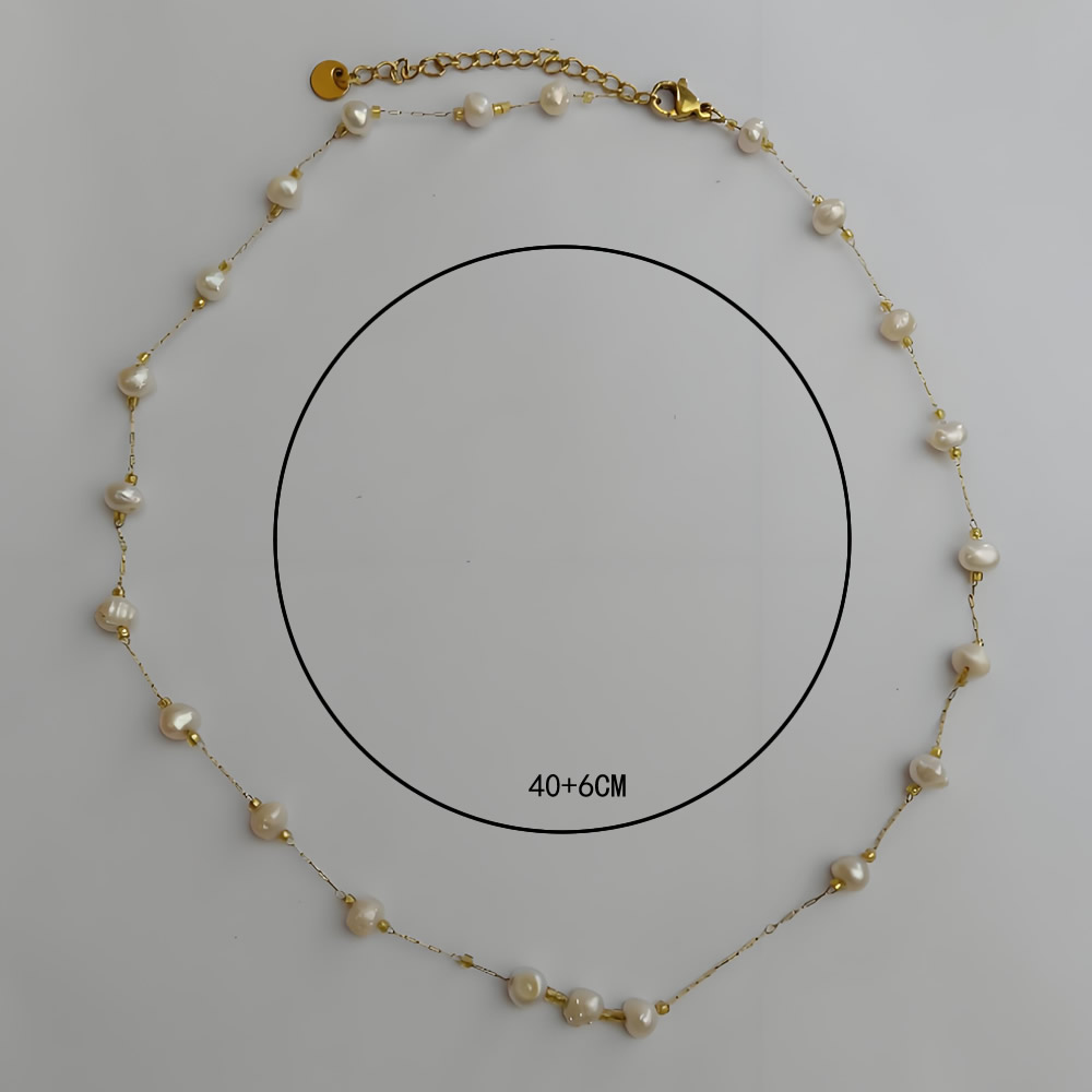 Stainless Steel Dainty Pearl Choker Necklace Minimal Daily Wea Stainless Steel Dainty Pearl Choker Necklace Minimal Daily Wea