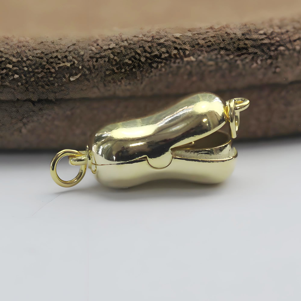 925 Sterling Silver Bean Shape Clasp Hypoallergenic Secure Chain Connector 925 Sterling Silver Bean Shape Clasp Hypoallergenic Secure Chain Connector