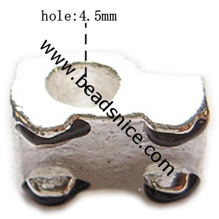 Enamel charm European beads style, alloy, no , Pb-free & Ni-free & Cd-free & Zn-free, 12.5x8mm, The hole approx 4.5mm , 
