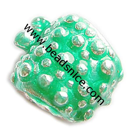 Enamel charm European beads style, alloy, no , Pb-free & Ni-free & Cd-free & Zn-free, 13.5x11.5mm, The hole approx 5mm ,