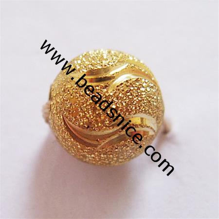 Jewelry stardust spacer beads, brass, round, 18mm,  hole:2.5mm,
