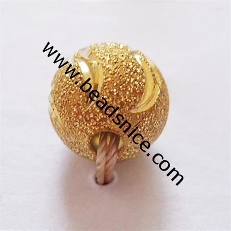 Jewelry stardust spacer beads, brass, round, 8mm,  hole:2mm,