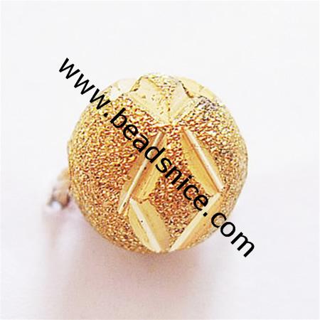 Jewelry stardust spacer beads, brass, round, 8mm,  hole:2.5mm,