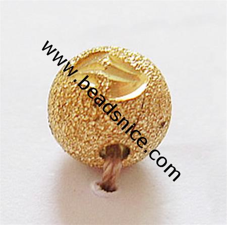 Jewelry stardust spacer beads, brass, round, 10mm,  hole 2mm,