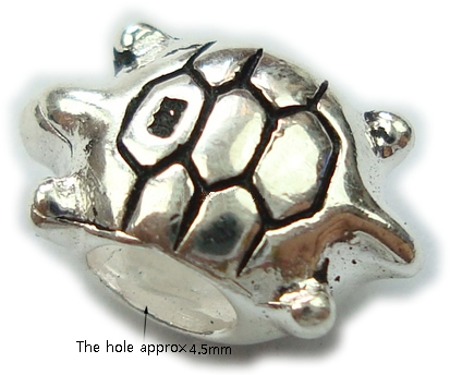 European beads style, 925 sterling silver, non twist the screw in the hole, 13x8x7mm, The hole approx 4.5mm 