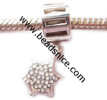 925 Sterling Silver European Style Pendant,With Zircon(C.Z), ,6X8.5X23MM,The approx 4.2mm