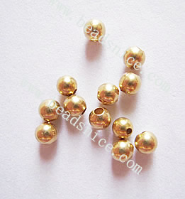 Jewelry smooth surface spacer brass round beads