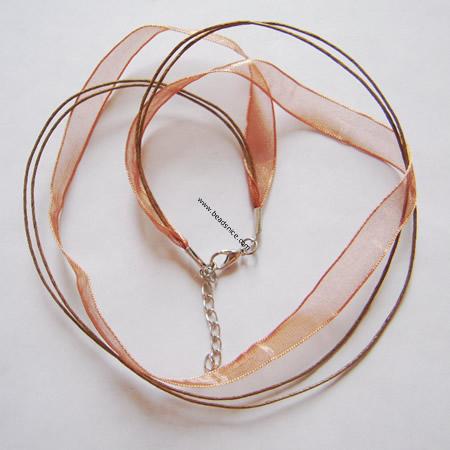 Jewelry Making Necklace Cord, with 2 thread cotton wax cord, with alloy clasp, 10mm, Sold per 18-Inch Strand
