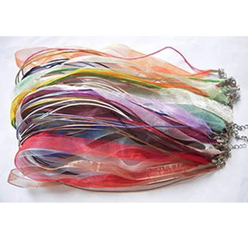 Jewelry cord necklace, mix-color, 10mm & 0.5mm, 18-inch,