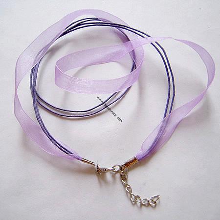 Ribbon Cord Necklaces, 10mm & 0.5mm,  18-inch