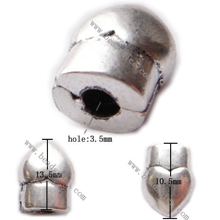 European clasp, brass, nickel free, lead free，13.5x10.5mm, hole:approx 3.5mm, 