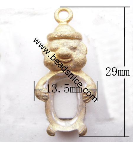 Jewelry pendant bail, brass，nickel free, lead free,29x13.5mm,hole:approx 3mm 