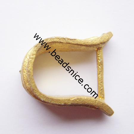 Jewelry pendant bail, brass, nickel free, lead free,14.5x12.5mm,