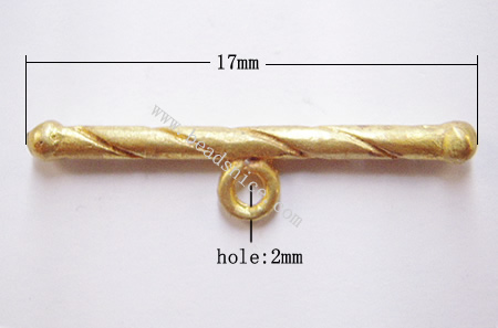 Toggle clasp, brass,nickel free, lead free,7x18mm & 15.5x12mm,hole: approx 2mm