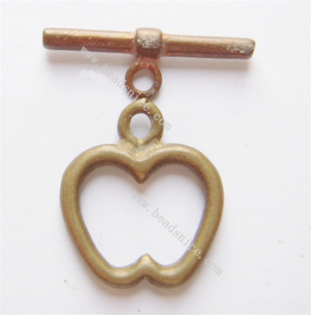 Toggle clasp, brass,nickel free, lead free,2.5x14mm & 3x21mm,hole: approx 2mm