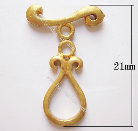 Toggle clasp, brass,nickel free, lead free,6x21mm & 18x11mm,hole: approx 2.5mm