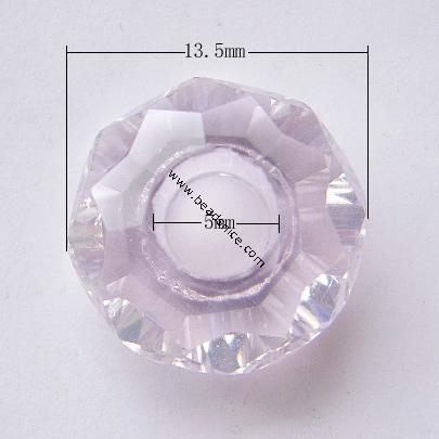 Crystal European Beads, Flat Rondelle, 13.5x7.5mm, Hole:Approx 5MM