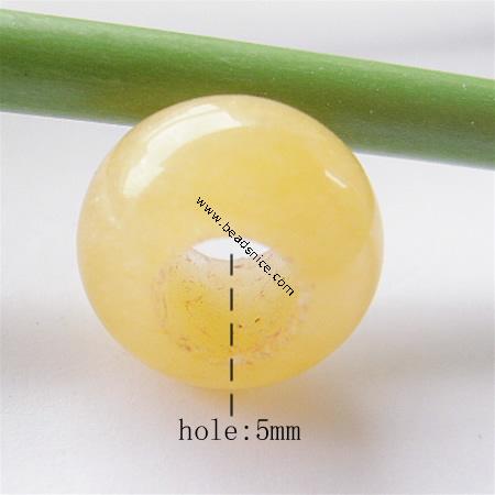 Gemstone Beads European, Aventurine Yellow , Rondelle,12.5x7.5mm,hole:approx 5mm