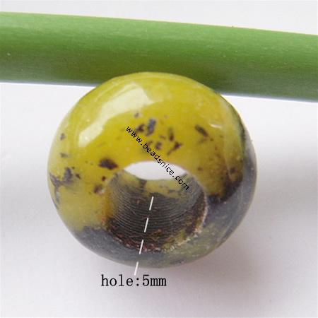 Gemstone Beads European, yellow pine, Rondelle,12.5x8mm,hole:approx 5mm