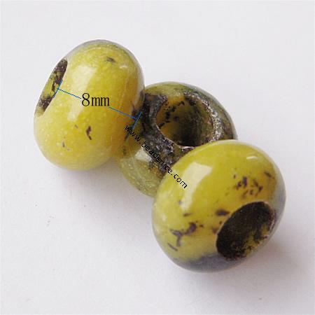 Gemstone Beads European, yellow pine, Rondelle,12.5x8mm,hole:approx 5mm