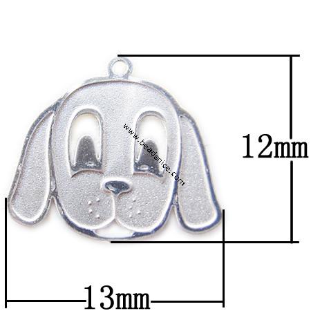 Stainless Steel Computer Beading Patch, jewelry drop, Animal,12x13x0.2mm, Hole:Approx 1MM, 