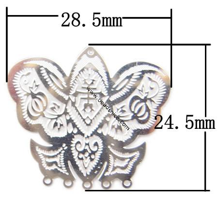 Stainless Steel Computer Beading Patch, jewelry links, Animal,24.5x28.5x0.2mm, Hole:Approx 1MM, 