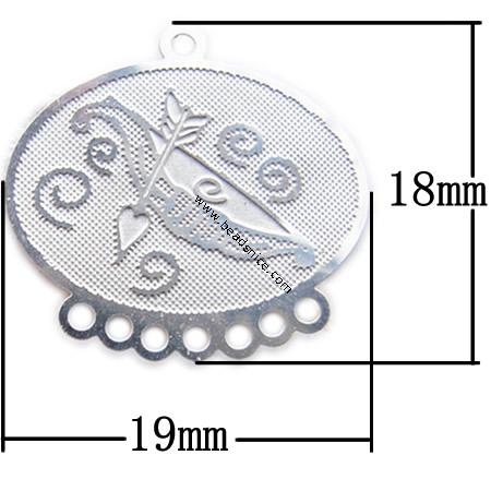 Stainless Steel Computer Beading Patch, jewelry links, 18x19x0.2mm, Hole:Approx 1MM, 