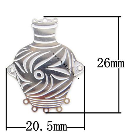 Stainless Steel Computer Beading Patch, jewelry links, 26x20.5x0.2mm, Hole:Approx 1MM, 