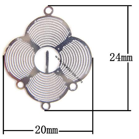Stainless Steel Computer Beading Patch, jewelry links, 24x20x0.2mm, Hole:Approx 1.5MM, 