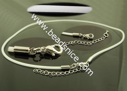 Jewelry Making Necklace Cord, brass chain, alloy clasp, rubber loop, 2mm,18-Inch 