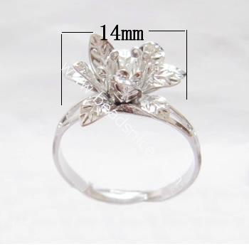 Brass finger ring,size:7,flower