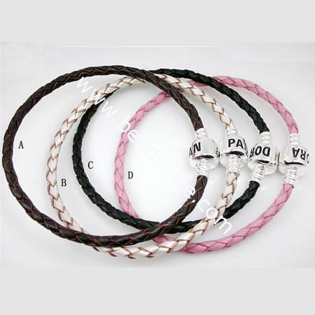 Jewelry Making Bracelet Cord,real leather with Sterling Silver clasp,3mm,8 inch,