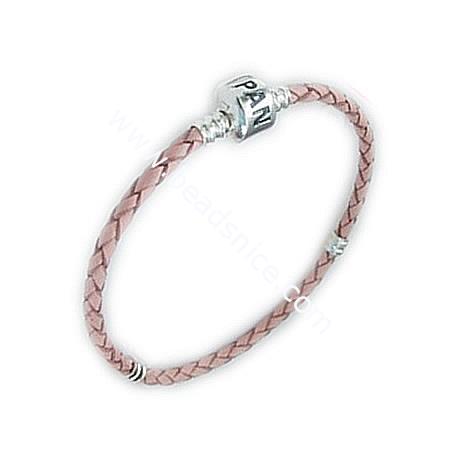 Jewelry Making Bracelet Cord,real leather with Sterling Silver clasp,3mm,7.5 inch,