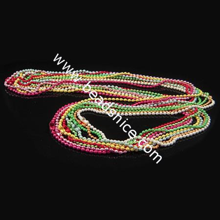 Iron Chain, Lead-free, 2mm, length: 28-Inch,Mix-color,