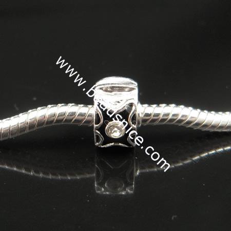 sterling silver European clip/stopper,6x10mm,hole:4mm,
