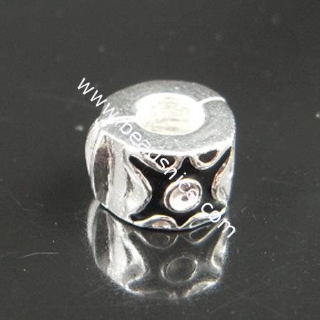 sterling silver European clip/stopper,6x10mm,hole:4mm,