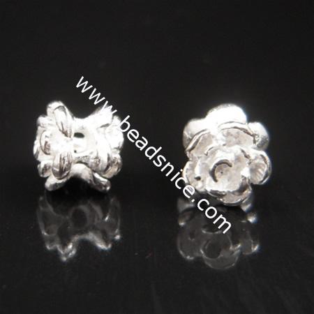 925 Sterling silver spacer beads, 6x6mm,hole:1.5mm