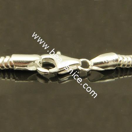 Sterling Silver European Bracelet, 3mm,  8 Inch