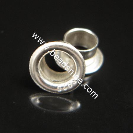 925 Sterling Silver End Caps / Tips, Grommet, Donut,  Donut 7.7mm / hight 4mm/ out side 5.6mm inner diameter 4.5mm